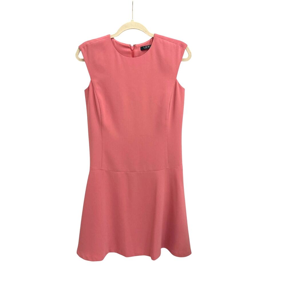 Lauren Ralph Lauren Pink Flounce Sleeveless Casual Above Knee Cute Dress Size 2
